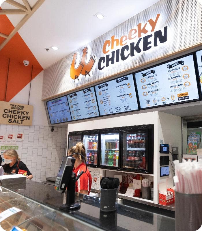 Cheeky Chicken digital signage