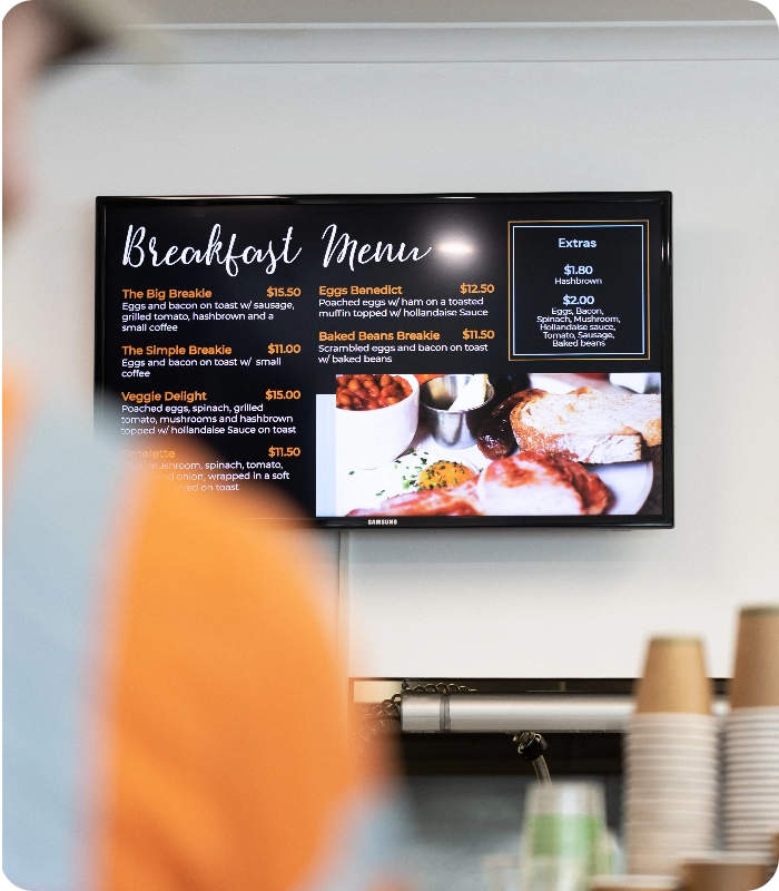 Kimmie's Cafe digital signage