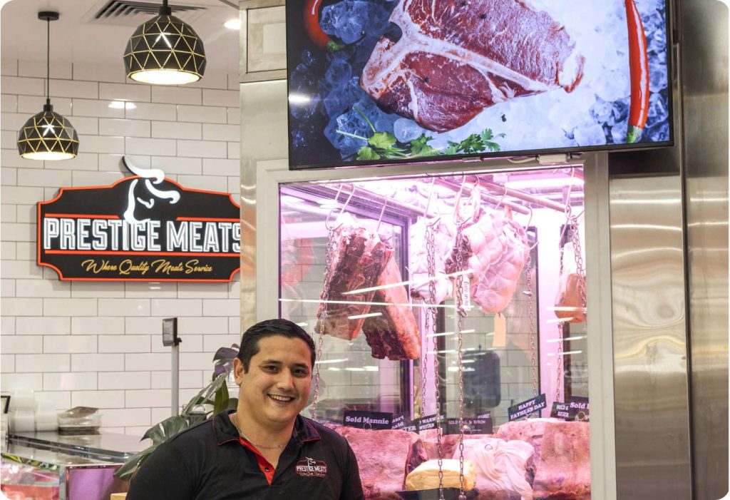 Prestige Meats uses Mandoe Media digital signage