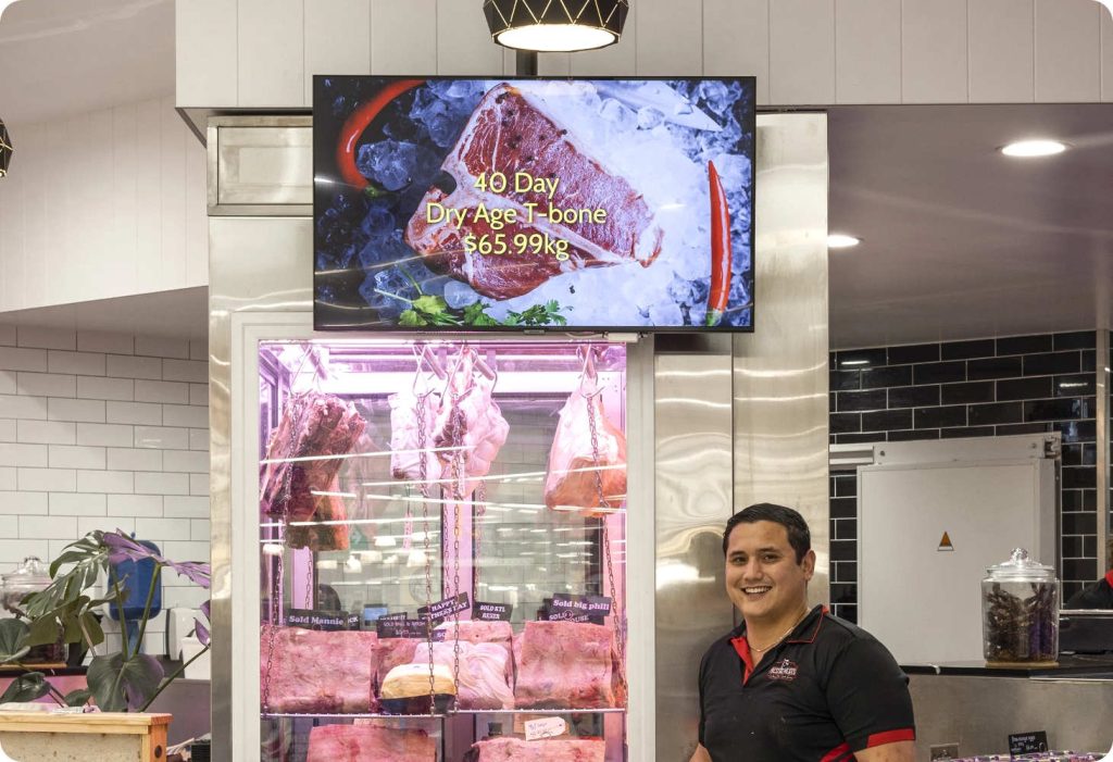 Prestige Meats uses Mandoe Media digital signage