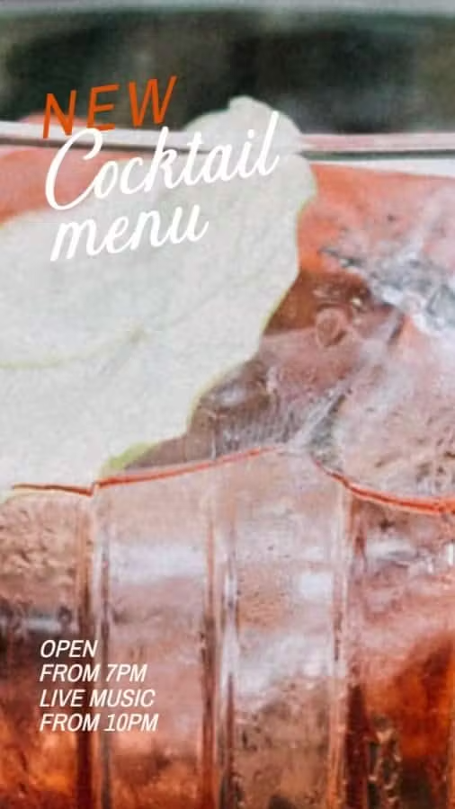 New cocktail bar menu